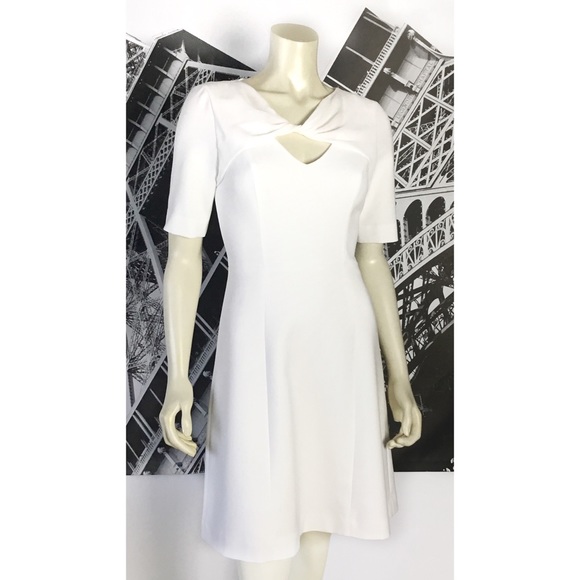 BCBGMAXAZRIA White Fit and Flare Dress NWOT - Picture 4 of 5